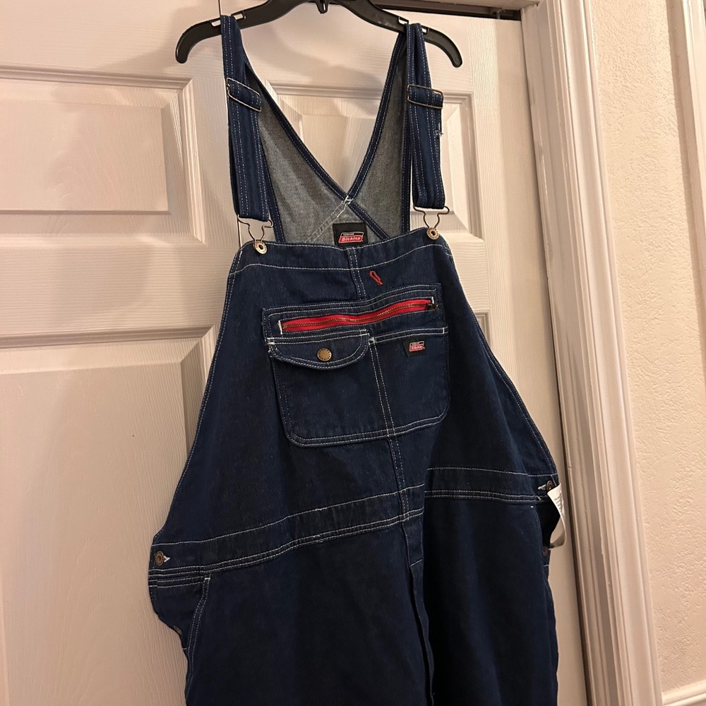 Genuine Dickies Mens 3XL R Indigo Blue Denim Durable Bib Overalls DB713RNB NWT